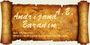 Andrijana Baranin vizit kartica